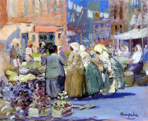  George Luks A Spring Morning, Houston and Division Streets, New York - Art Print