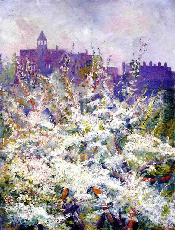  Robert Hatton Monks Spring Trees in Blossom, Boston - Art Print