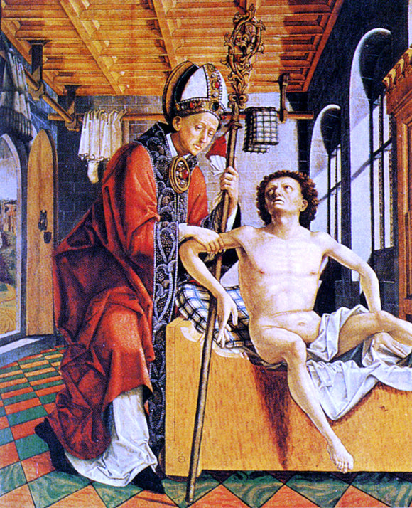  Michael Pacher St. Augustine Freeing A Prisoner (Outer Panel of the Altar of the Four Latin Fathers) - Art Print