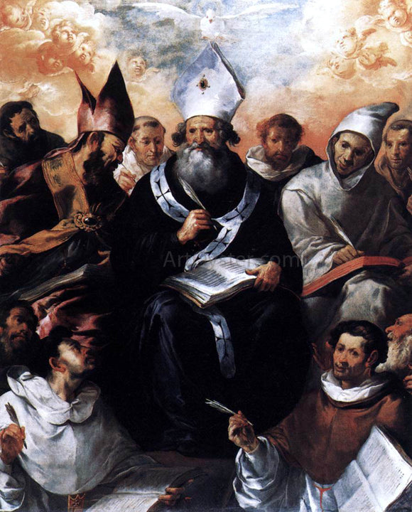  The Elder Francisco De  Herrera St Basil Dictating His Doctrine - Art Print
