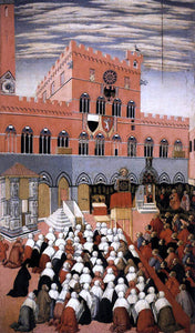  Sano Di Pietro St Bernardino Preaching in the Campo - Art Print