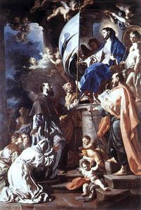  Francesco Solimena St Bonaventura Receiving the Banner of St Sepulchre from the Madonna - Art Print