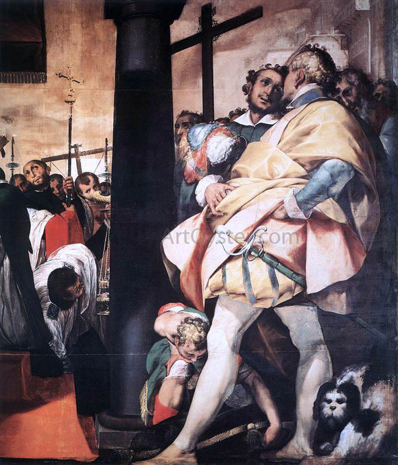  Giovanni Battista Crespi St Carlo Borromeo Erecting Crosses a the Gates of Milan (detail) - Art Print