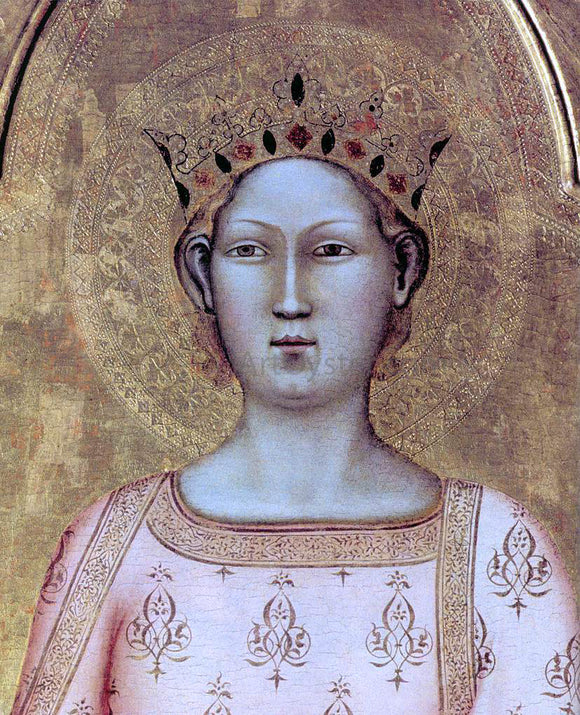  Bernardo Daddi St Catherine of Alexandria with Donor and Christ Blessing (detail) - Art Print