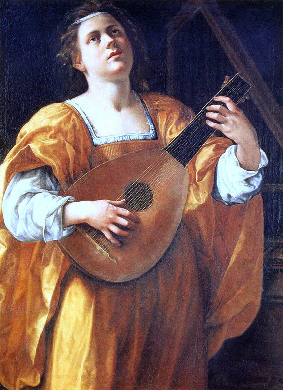  Artemisia Gentileschi St Cecilia Playing a Lute - Art Print