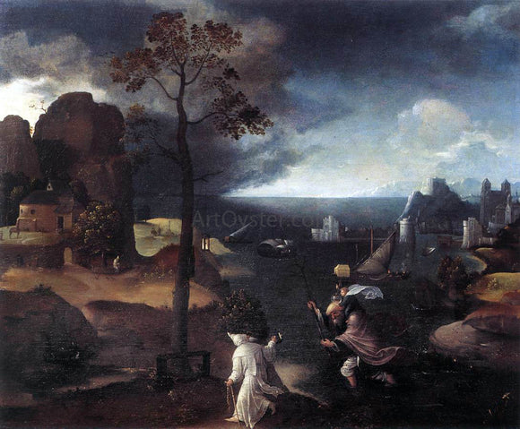  Joachim Patenier St Christopher Bearing the Christ Child - Art Print