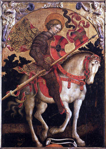  Michele Giambono St Chrysogonus on Horseback - Art Print
