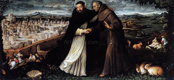  Angelo Lion St Dominic and St Francis - Art Print