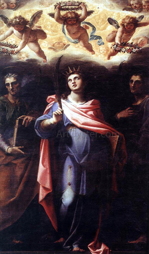  Pomarancio St Domitilla with Sts Nereus and Achilleus - Art Print