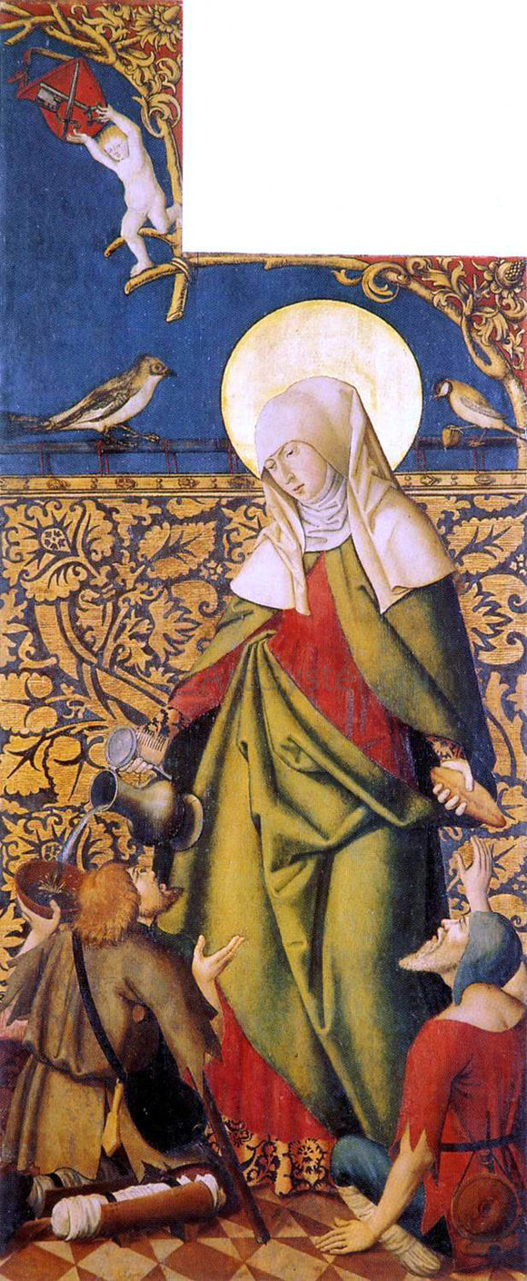  Unknown (2) Masters St Elizabeth Giving Bread and Wine to Beggars - Art Print