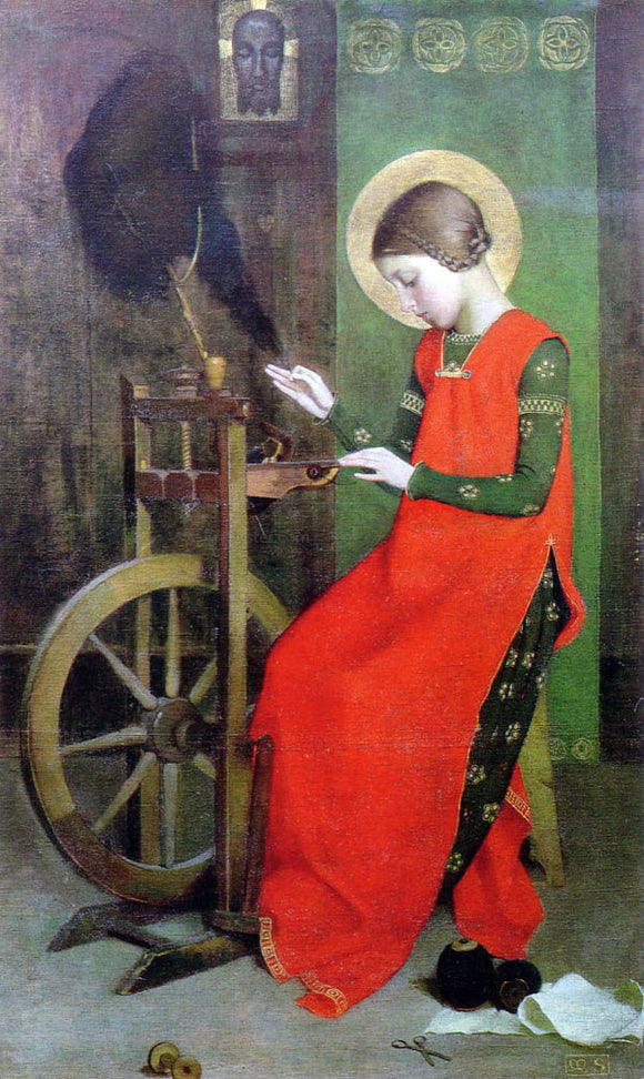  Marianne Preindelsberger Stokes St Elizabeth of Hungary Spinning for the Poor - Art Print