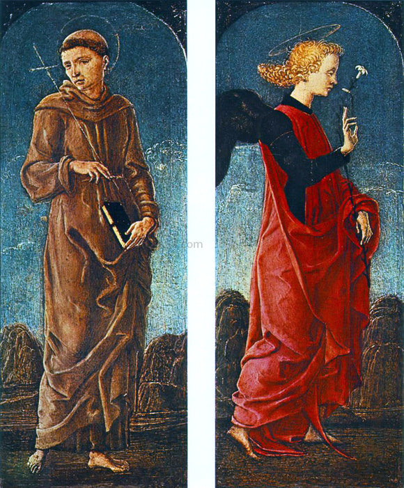  Cosme Tura St Francis of Assisi and Announcing Angel (panels of a polyptych) - Art Print
