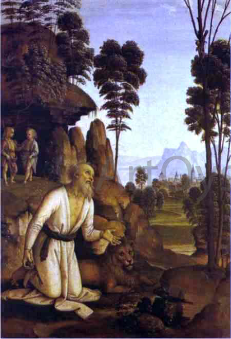  Pietro Perugino St. Jerome in the Wilderness - Art Print