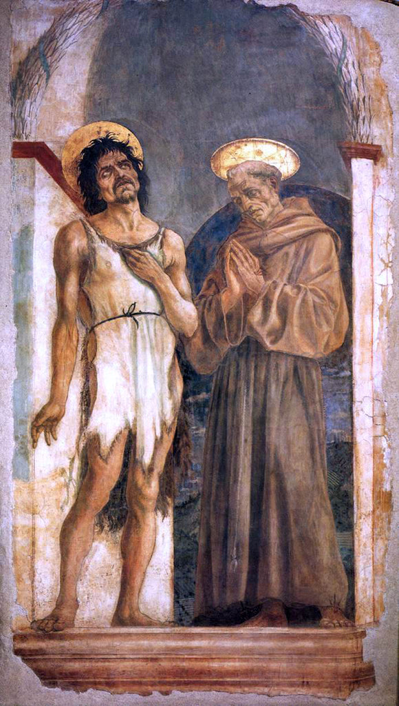  Domenico Veneziano St John the Baptist and St Francis - Art Print