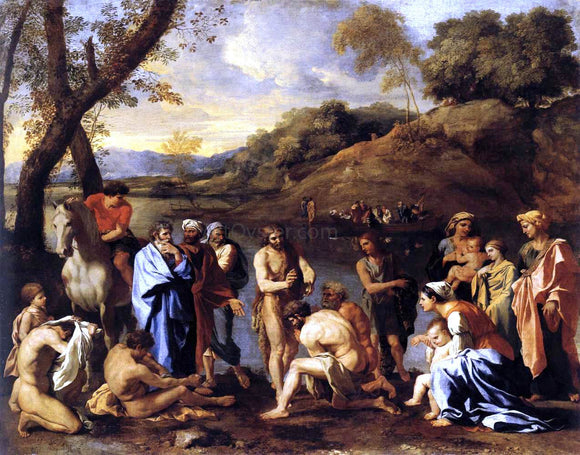  Nicolas Poussin St John the Baptist Baptizes the People - Art Print