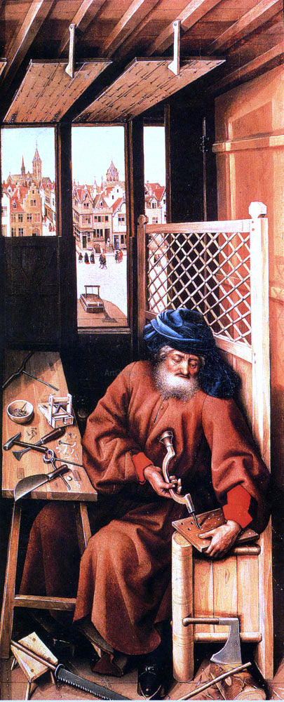  Robert Campin St. Joseph Portrayed As A Medieval Carpenter (Center Panel Of The Merode Altarpiece) - Art Print