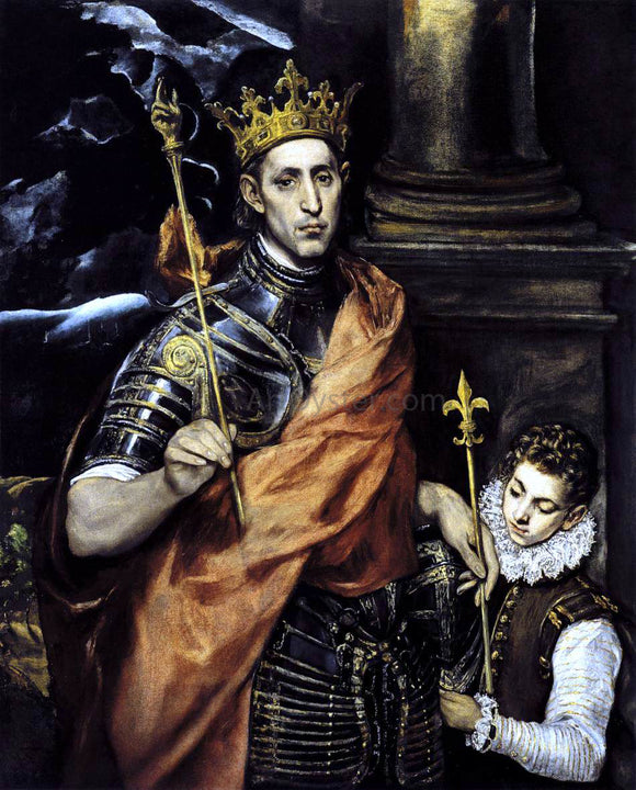  El Greco St Louis, King of France, with a Page - Art Print