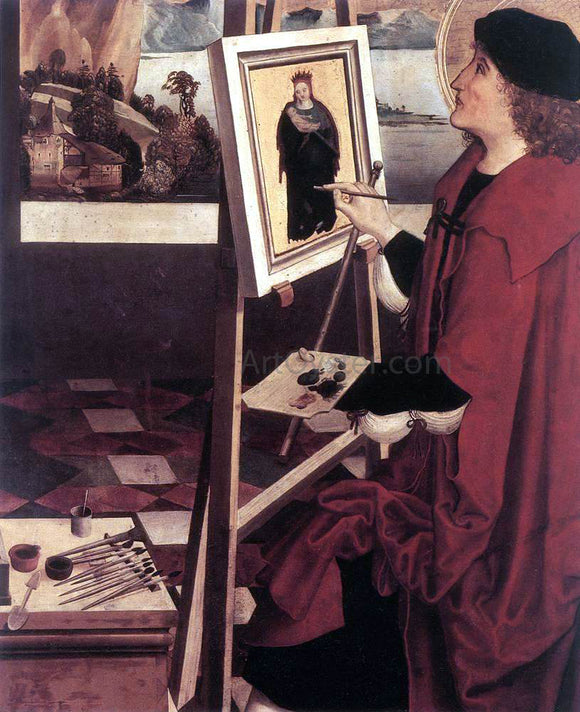  Niklaus Manuel St Luke Painting the Madonna (detail) - Art Print