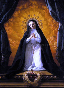  Corrado Giaquinto St Margaret Mary Alacoque Contemplating the Sacred Heart of Jesus - Art Print