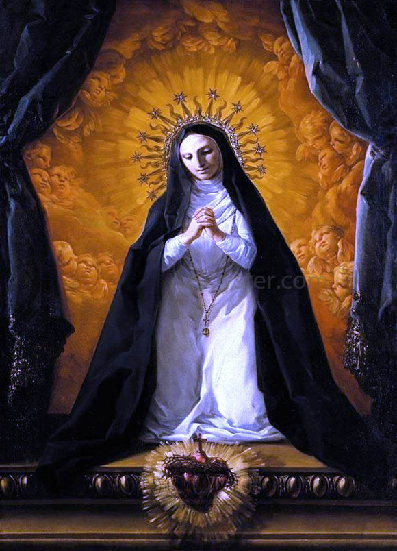  Corrado Giaquinto St Margaret Mary Alacoque Contemplating the Sacred Heart of Jesus - Art Print