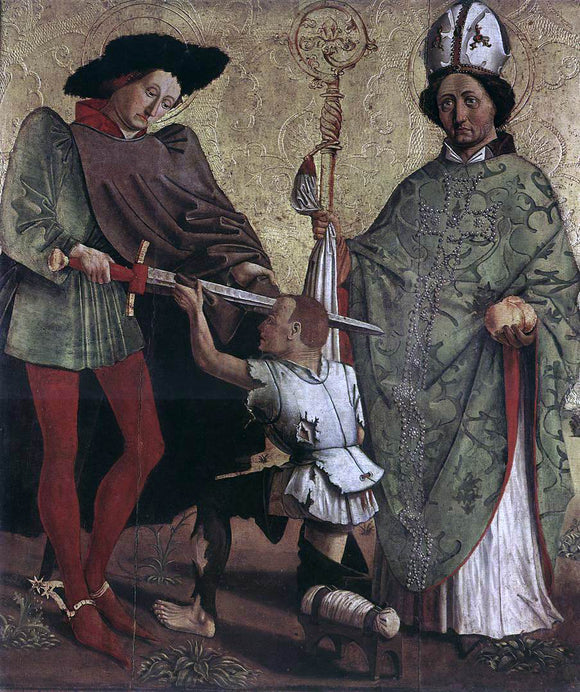  Unknown (2) Masters St Martin of Tours and St Nicholas of Bari - Art Print