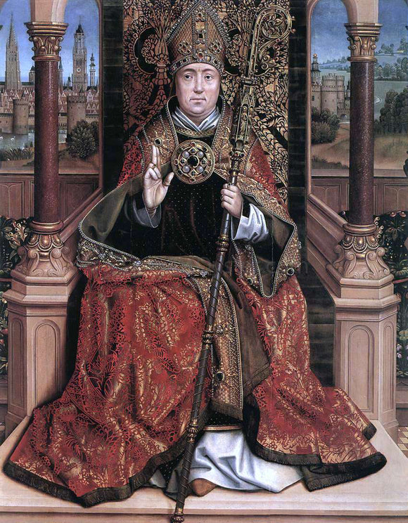  Master lucy Legend St Nicholas Altarpiece (central panel) - Art Print
