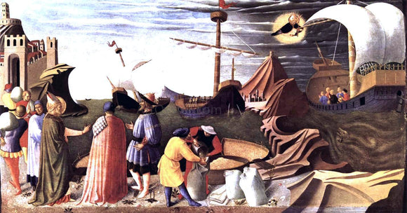  Fra Angelico St Nicholas saves the ship (Perugia Altarpiece) - Art Print