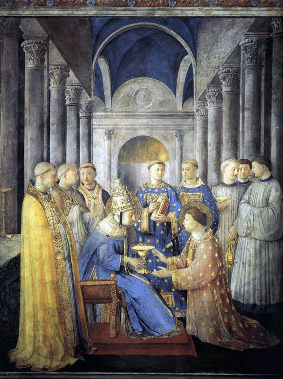  Fra Angelico St Peter Consacrates St Lawrence as Deacon (Cappella Niccolina, Palazzi Pontifici, Vatican) - Art Print