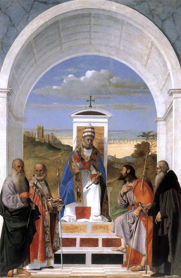  Marco Basaiti St Peter Enthroned and Four Saints - Art Print