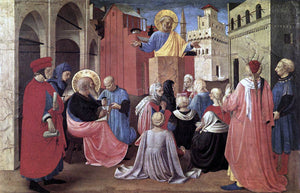  Fra Angelico St Peter Preaching in the Presence of St Mark (Linaioli Tabernacle) - Art Print