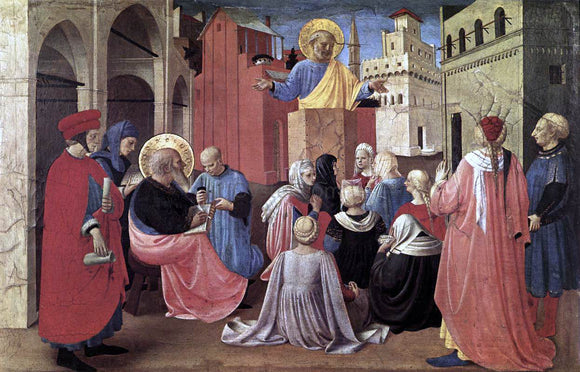  Fra Angelico St Peter Preaching in the Presence of St Mark (Linaioli Tabernacle) - Art Print