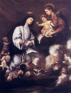  Jose Antolinez St Rose of Lima Before the Madonna - Art Print