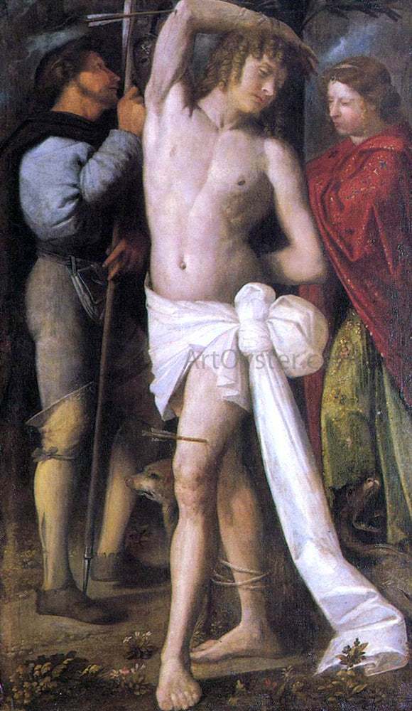  Giovanni Cariani St Sebastian between St Roch and St Margaret - Art Print
