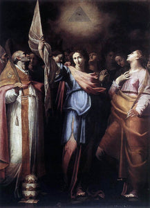  Bartolomeo Cavarozzi St Ursula and Her Companions with Pope Ciriacus and St Catherine of Alexandria - Art Print