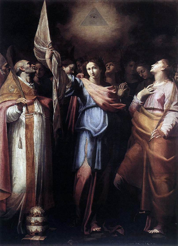  Bartolomeo Cavarozzi St Ursula and Her Companions with Pope Ciriacus and St Catherine of Alexandria - Art Print