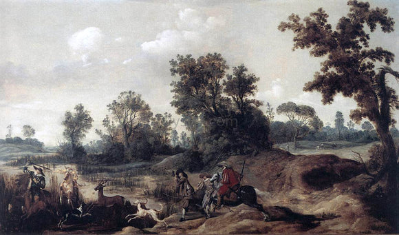  Gerrit Claesz Bleker Stag Hunting in the Dunes - Art Print