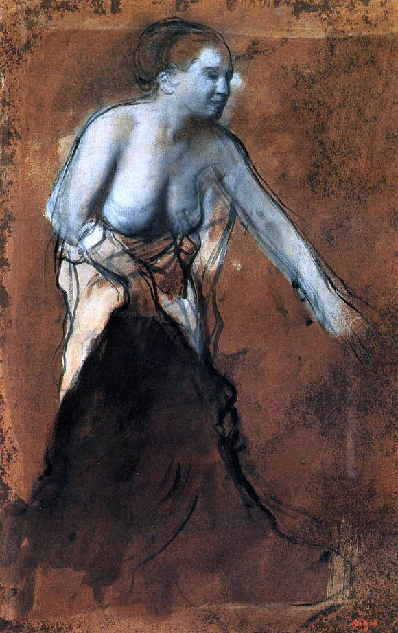  Edgar Degas Standing Female Figure with Bared Torso - Art Print
