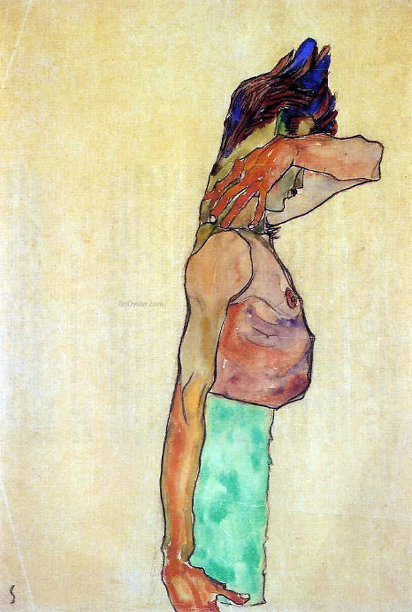  Egon Schiele Standing Male Nude - Art Print