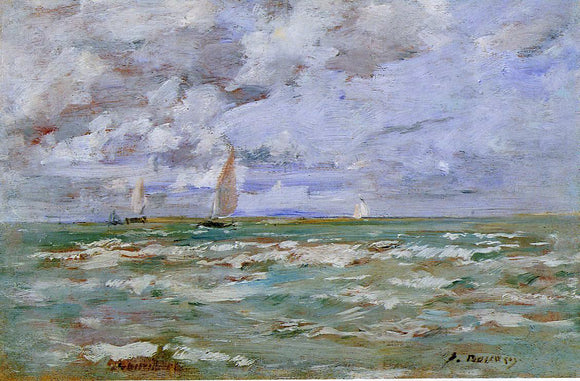  Eugene-Louis Boudin Standing off Deauville - Art Print