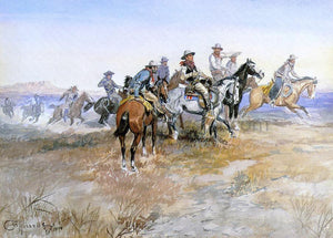  Charles Marion Russell Start of Roundup - Art Print