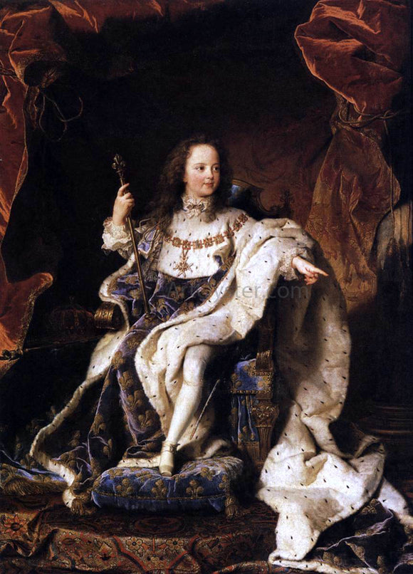  Hyacinthe Rigaud State Portrait of Louis XV - Art Print