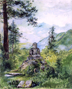 John La Farge Statue of Oya-Jizo at Kamanga-Fuchi, Nikko. Afternoon - Art Print