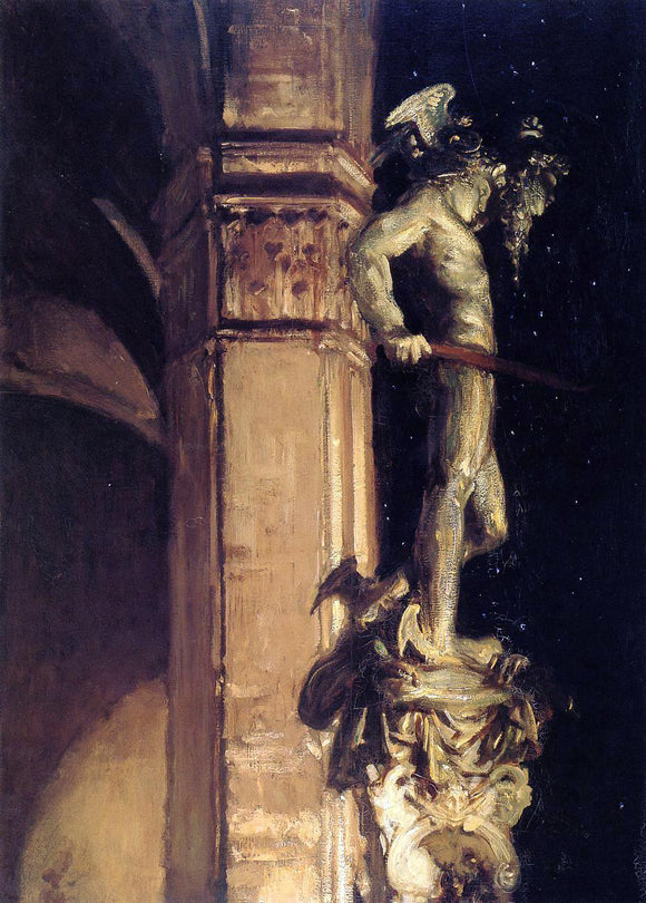  John Singer Sargent Statue of Perseus by Night - Art Print