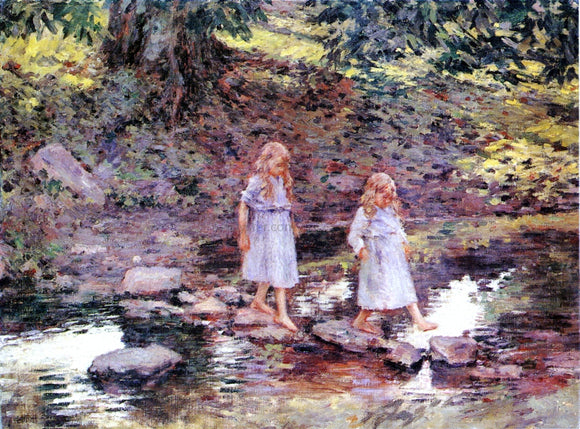  Theodore Robinson Stepping Stones - Art Print