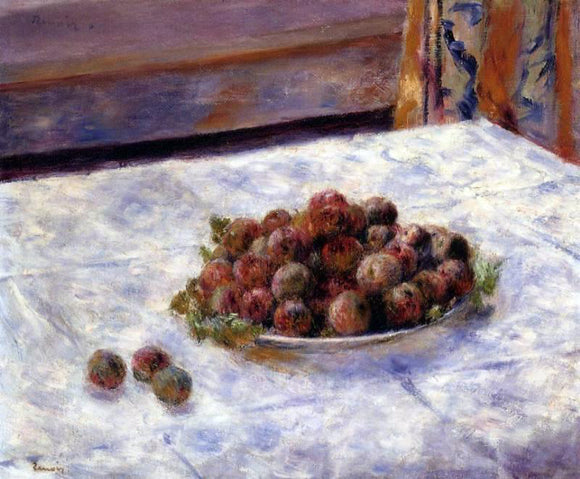  Pierre Auguste Renoir Still Life, a Plate of Plums - Art Print