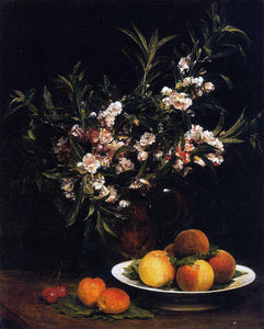  Henri Fantin-Latour Still Life: Balsimines, Peaches and Apricots - Art Print