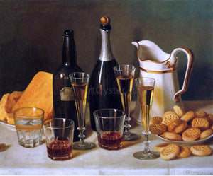  John F Francis Still Life: Cognac and Biscuits - Art Print
