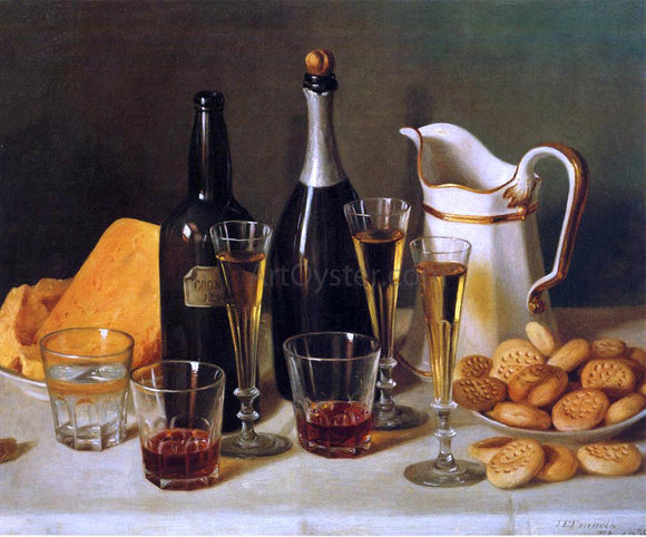  John F Francis Still Life: Cognac and Biscuits - Art Print