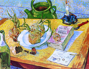  Vincent Van Gogh Still Life: Drawing Board, Pipe, Onions and Sealing Wax - Art Print
