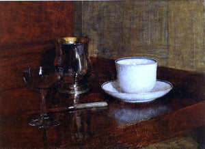  Henri Fantin-Latour Still Life: Glass, Silver Goblet and Cup of Champagne - Art Print
